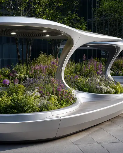 futuristic garden — flower bed (urban)