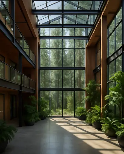 contemporary condo — atrium (forest)