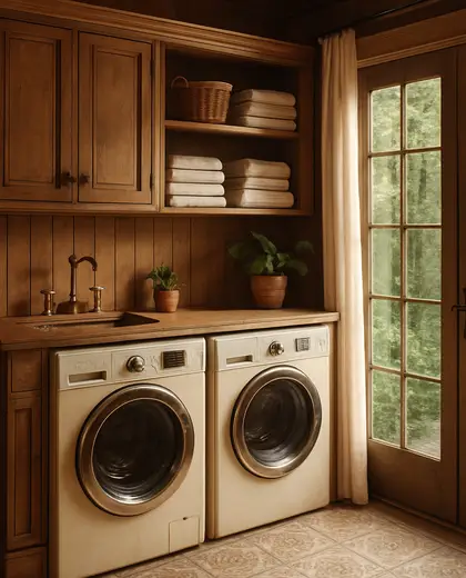 vintage condo — laundry room (forest)