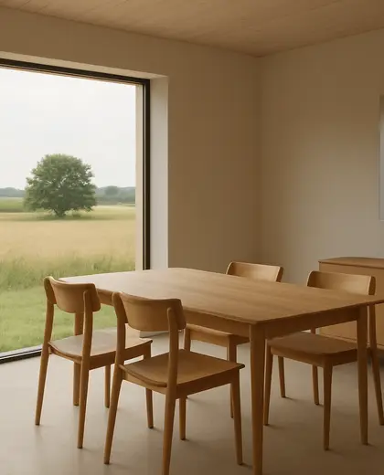 minimalist house — informal dining room (rural)