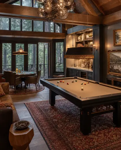 eclectic home — game room (forest)