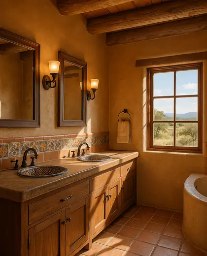 southwestern hotel — bathroom (rural)