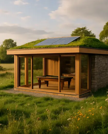 sustainable yard — game room (rural)