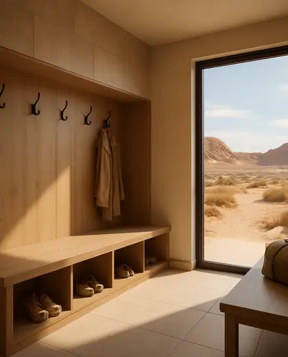 contemporary hotel — mud room (desert)