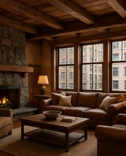 rustic house — living room (urban)