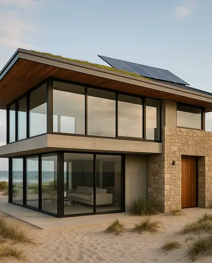 contemporary facade — roof (beach)