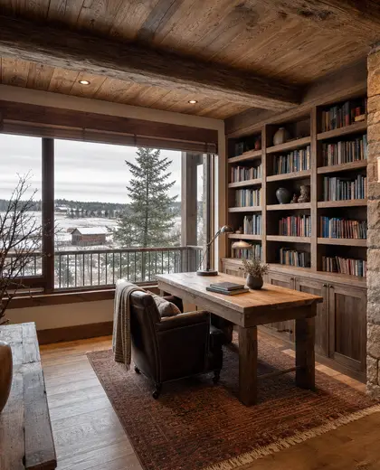 rustic condo — library (rural)