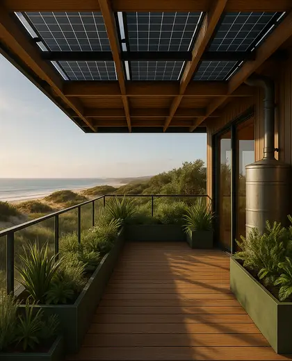 sustainable house — balcony (coastal)