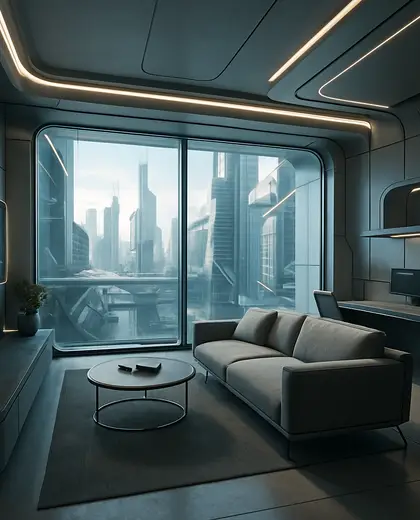 futuristic home — room (urban)