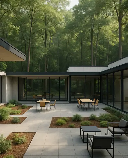 bauhaus yard — open office (forest)