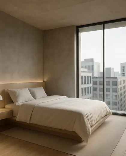 minimalist home — bedroom (urban)