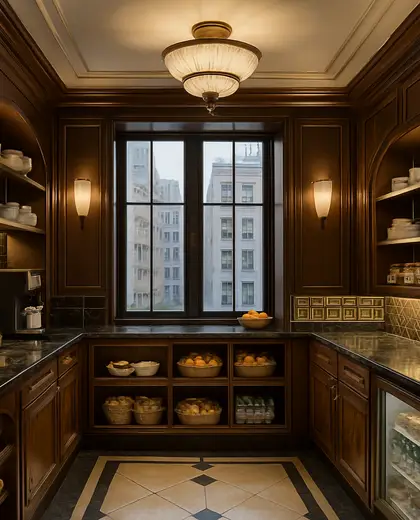 art deco hotel — pantry (urban)