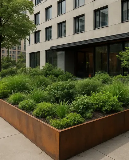 sustainable hotel — raised garden bed (urban)
