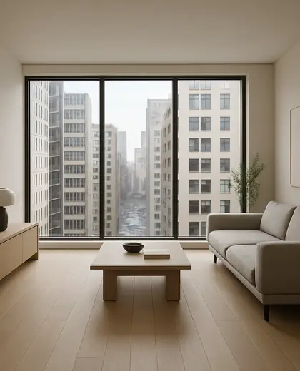 minimalist apartment — living room (urban)
