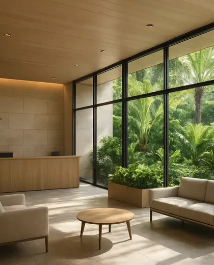 contemporary apartment — reception (tropical)