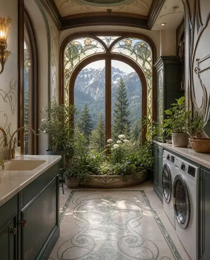 art nouveau indoor garden — laundry room (mountain)