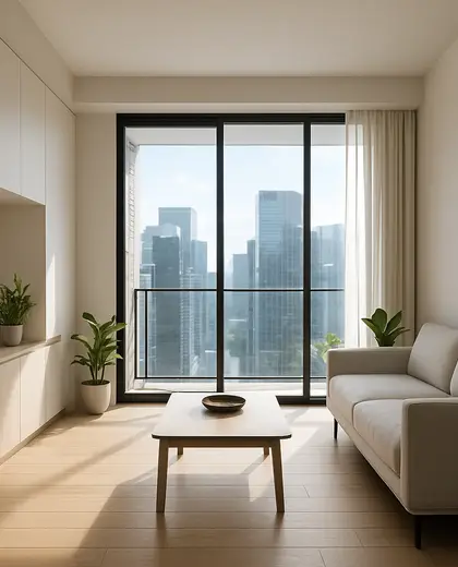 minimalist condo — room (urban)
