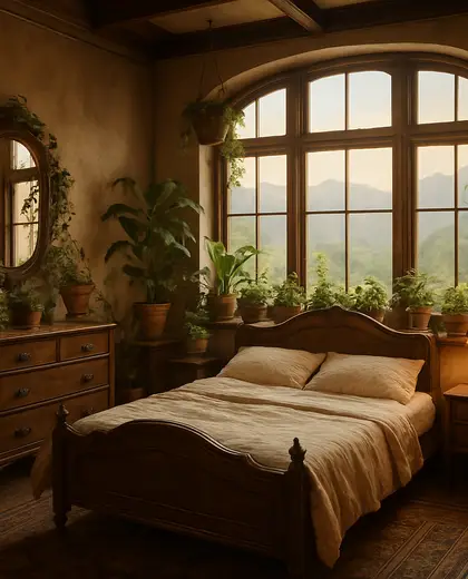 vintage indoor garden — master bedroom (mountain)