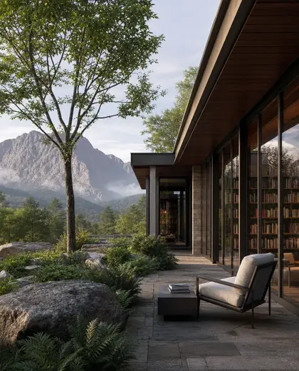 contemporary garden — library (mountain)