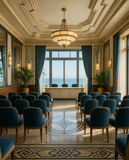 art deco home — conference hall (coastal)