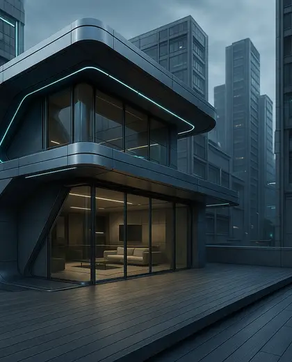 futuristic house — deck (urban)