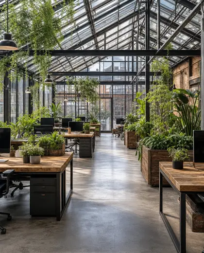 rustic greenhouse — open office (urban)