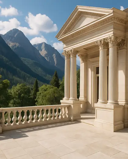 neoclassical house — terrace (mountain)