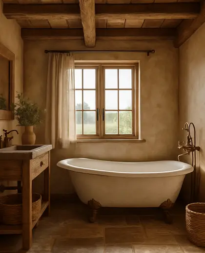 rustic farmhouse — bathroom (rural)