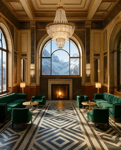 art deco hotel — main hall (alpine)