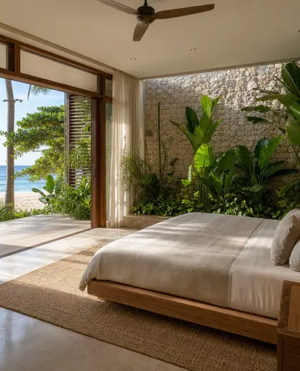 tropical indoor garden — master bedroom (beach)