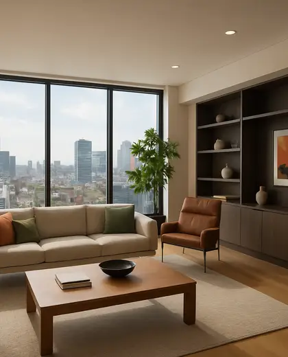 contemporary house — living room (urban)