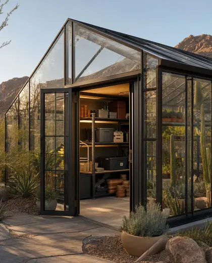 contemporary greenhouse — storage room (desert)