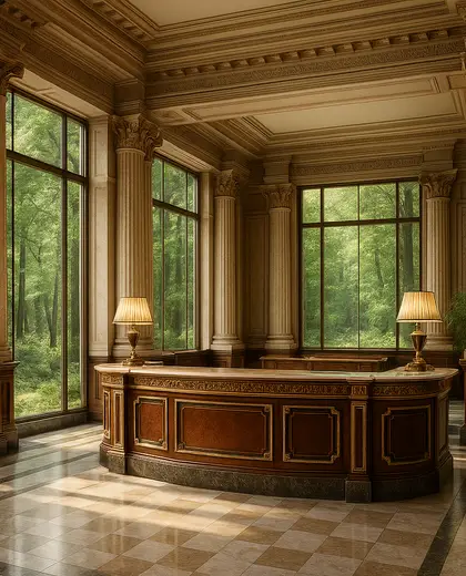 neoclassical casino — reception (forest)