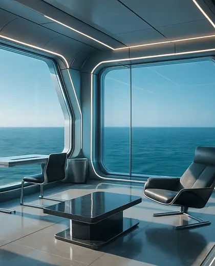 futuristic home — room (ocean)