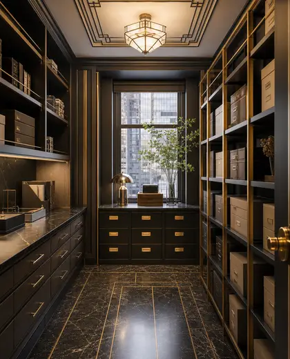 art deco office space — storage room (urban)