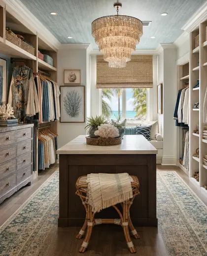 eclectic house — walk in closet (coastal)