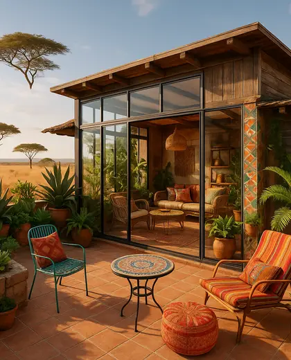 eclectic rooftop garden — sunroom (savanna)