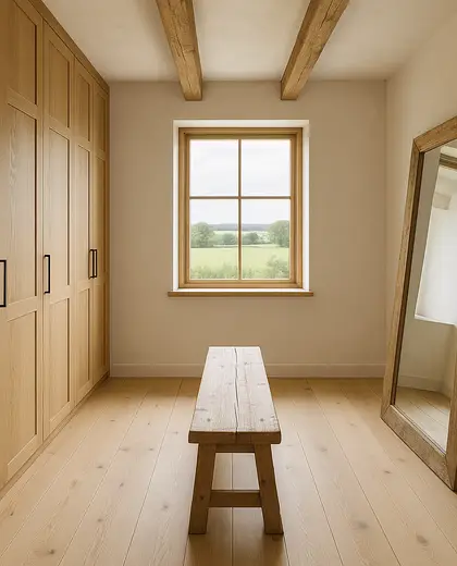 minimalist farmhouse — dressing room (rural)