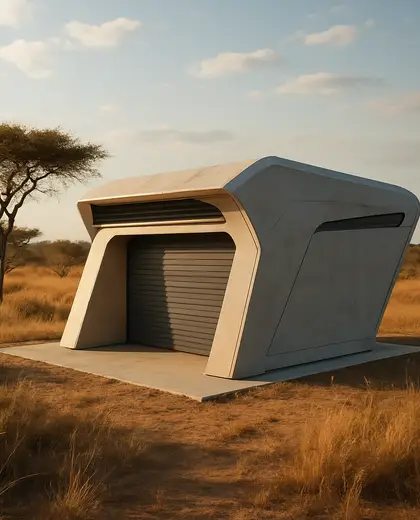 futuristic backyard — storage room (savanna)