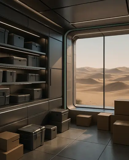 futuristic penthouse — storage room (desert)