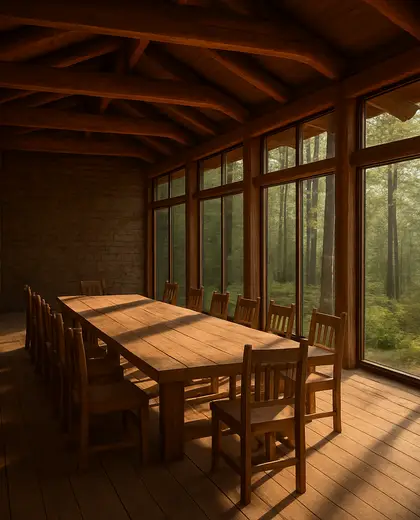 rustic office space — conference hall (forest)