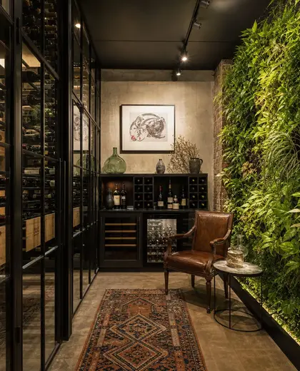 eclectic vertical garden — wine cellar (urban)