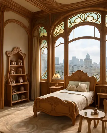 art nouveau penthouse — childrens bedroom (urban)