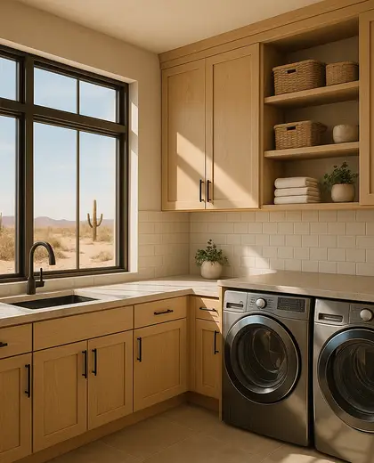 contemporary farmhouse — laundry room (desert)