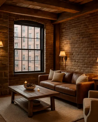 rustic house — living room (urban)