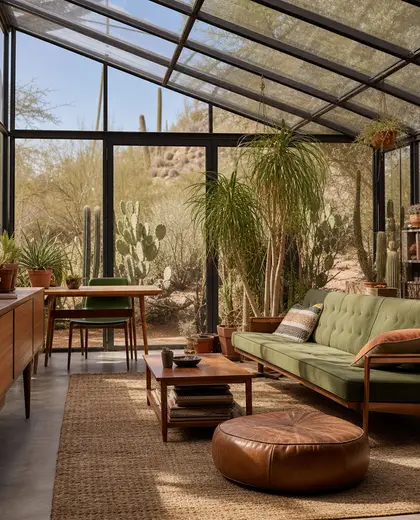 mid-century modern greenhouse — youth room (desert)