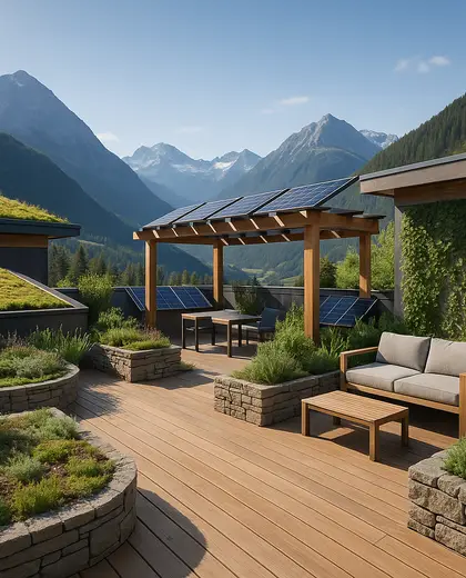sustainable rooftop garden — terrace (mountain)