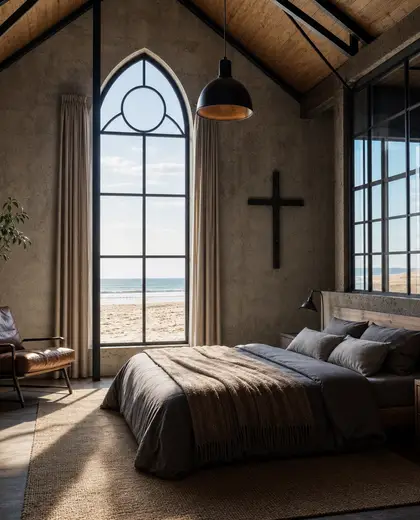 industrial church — bedroom (beach)
