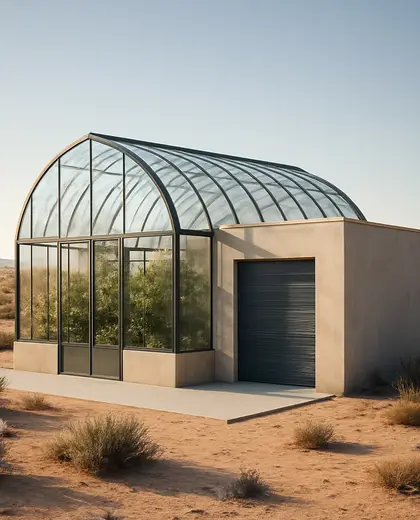 contemporary greenhouse — storage room (desert)
