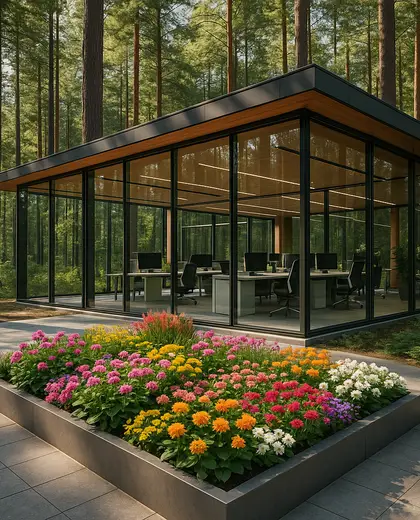 modern office space — flower bed (forest)